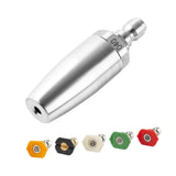 Maxbell Turbo Nozzle Sturdy Car Wash Rust Removal Tool for Driveway Garden Household Nozzle with 5 tips