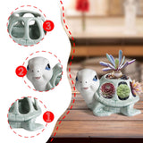 Maxbell Turtle Figurine Flower Pot Ceramic Decorative Planter for Office Garden Yard