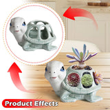 Maxbell Turtle Figurine Flower Pot Ceramic Decorative Planter for Office Garden Yard