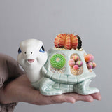 Maxbell Turtle Figurine Flower Pot Ceramic Decorative Planter for Office Garden Yard