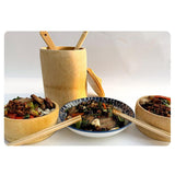 Maxbell Bamboo Rice Steamed Bucket Compact Easy to Use for Home Party Use Restaurant 14cmx22cm