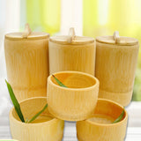 Maxbell Bamboo Rice Steamed Bucket Compact Easy to Use for Home Party Use Restaurant 14cmx22cm