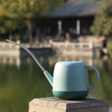 Maxbell Watering Can Indoor Outdoor Sturdy Decorative 1000ml for House Office Flower White
