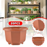 Maxbell 20x Flower Pots Modern Containers with Drain Holes for Shelf Balcony Desktop 9.5cmx10cm