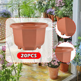 Maxbell 20x Flower Pots Modern Containers with Drain Holes for Shelf Balcony Desktop 15cmx9cm