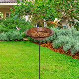 Maxbell Bird Bath Decorative Metal Easy Installation Birdfeeder for Lawn Garden Home