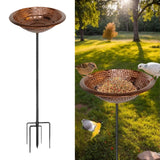 Maxbell Bird Bath Decorative Metal Easy Installation Birdfeeder for Lawn Garden Home
