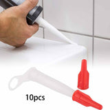 Maxbell 10Pcs Caulking Nozzle Set with Red Cover for Bathroom Wall Tiles Water Tanks