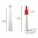 Maxbell 10Pcs Caulking Nozzle Set with Red Cover for Bathroom Wall Tiles Water Tanks