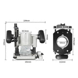 Maxbell Trimming Machine Base Plunge Router Base for Edge Planing Slotting Finishing