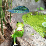 Maxbell Realistic Garden Frog Statue Centerpiece Figurine for Desktop Pond