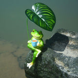 Maxbell Realistic Garden Frog Statue Centerpiece Figurine for Desktop Pond