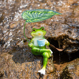 Maxbell Realistic Garden Frog Statue Centerpiece Figurine for Desktop Pond