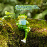 Maxbell Realistic Garden Frog Statue Centerpiece Figurine for Desktop Pond
