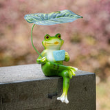 Maxbell Realistic Garden Frog Statue Centerpiece Figurine for Desktop Pond