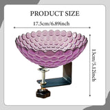 Maxbell Deck Mounted Bird Bath Decor Balcony Railing Birdbath for Yard Patio Outdoor Purple