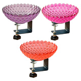 Maxbell Deck Mounted Bird Bath Decor Balcony Railing Birdbath for Yard Patio Outdoor Purple