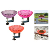 Maxbell Deck Mounted Bird Bath Decor Balcony Railing Birdbath for Yard Patio Outdoor Purple