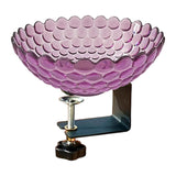 Maxbell Deck Mounted Bird Bath Decor Balcony Railing Birdbath for Yard Patio Outdoor Purple