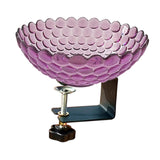 Maxbell Deck Mounted Bird Bath Decor Balcony Railing Birdbath for Yard Patio Outdoor Purple