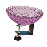 Maxbell Deck Mounted Bird Bath Decor Balcony Railing Birdbath for Yard Patio Outdoor Purple