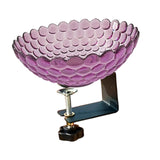 Maxbell Deck Mounted Bird Bath Decor Balcony Railing Birdbath for Yard Patio Outdoor Purple