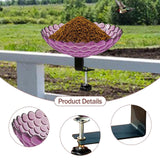 Maxbell Deck Mounted Bird Bath Decor Balcony Railing Birdbath for Yard Patio Outdoor Purple