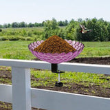 Maxbell Deck Mounted Bird Bath Decor Balcony Railing Birdbath for Yard Patio Outdoor Purple