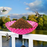 Maxbell Deck Mounted Bird Bath Decor Balcony Railing Birdbath for Yard Patio Outdoor Fuchsia