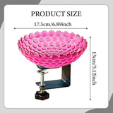 Maxbell Deck Mounted Bird Bath Decor Balcony Railing Birdbath for Yard Patio Outdoor Fuchsia