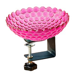 Maxbell Deck Mounted Bird Bath Decor Balcony Railing Birdbath for Yard Patio Outdoor Fuchsia