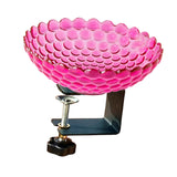 Maxbell Deck Mounted Bird Bath Decor Balcony Railing Birdbath for Yard Patio Outdoor Fuchsia