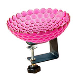 Maxbell Deck Mounted Bird Bath Decor Balcony Railing Birdbath for Yard Patio Outdoor Fuchsia