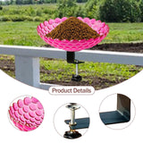 Maxbell Deck Mounted Bird Bath Decor Balcony Railing Birdbath for Yard Patio Outdoor Fuchsia