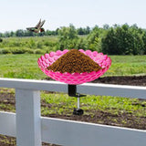 Maxbell Deck Mounted Bird Bath Decor Balcony Railing Birdbath for Yard Patio Outdoor Fuchsia