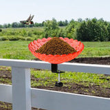 Maxbell Deck Mounted Bird Bath Decor Balcony Railing Birdbath for Yard Patio Outdoor Scarlet