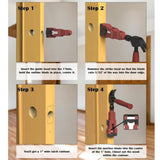 Maxbell Door Lock Installation Set Wear Resistant Utility Sturdy with Guide Template Red