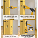 Maxbell Door Lock Installation Set Wear Resistant Utility Sturdy with Guide Template Yellow