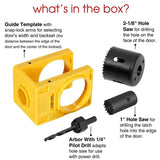 Maxbell Door Lock Installation Set Wear Resistant Utility Sturdy with Guide Template Yellow