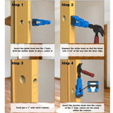 Maxbell Door Lock Installation Set Wear Resistant Utility Sturdy with Guide Template Blue