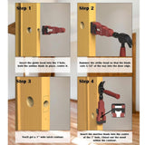 Maxbell Door Lock Installation Set Wear Resistant Utility Sturdy with Guide Template Orange
