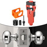 Maxbell Door Lock Installation Set Wear Resistant Utility Sturdy with Guide Template Orange