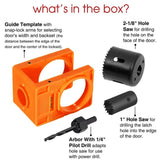 Maxbell Door Lock Installation Set Wear Resistant Utility Sturdy with Guide Template Orange