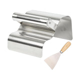 Maxbell Landscape Curb Trowel Home Decoration Corner Shaping Trowel with Putty Knife Wave Silver