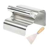 Maxbell Landscape Curb Trowel Home Decoration Corner Shaping Trowel with Putty Knife Wave Silver