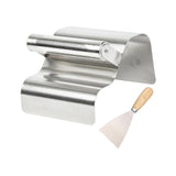 Maxbell Landscape Curb Trowel Home Decoration Corner Shaping Trowel with Putty Knife Wave Silver