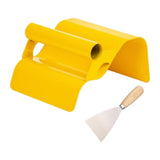 Maxbell Landscape Curb Trowel Home Decoration Corner Shaping Trowel with Putty Knife Wave Yellow