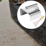 Maxbell Landscape Curb Trowel Home Decoration Corner Shaping Trowel with Putty Knife Beveled Edge Silver