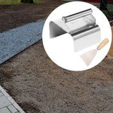 Maxbell Landscape Curb Trowel Home Decoration Corner Shaping Trowel with Putty Knife Beveled Edge Silver