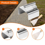 Maxbell Landscape Curb Trowel Home Decoration Corner Shaping Trowel with Putty Knife Beveled Edge Silver